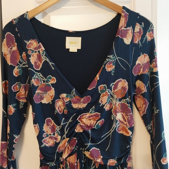 Anthropologie Maeve Heppel Ruched Floral Dress - Picture 3 of 5